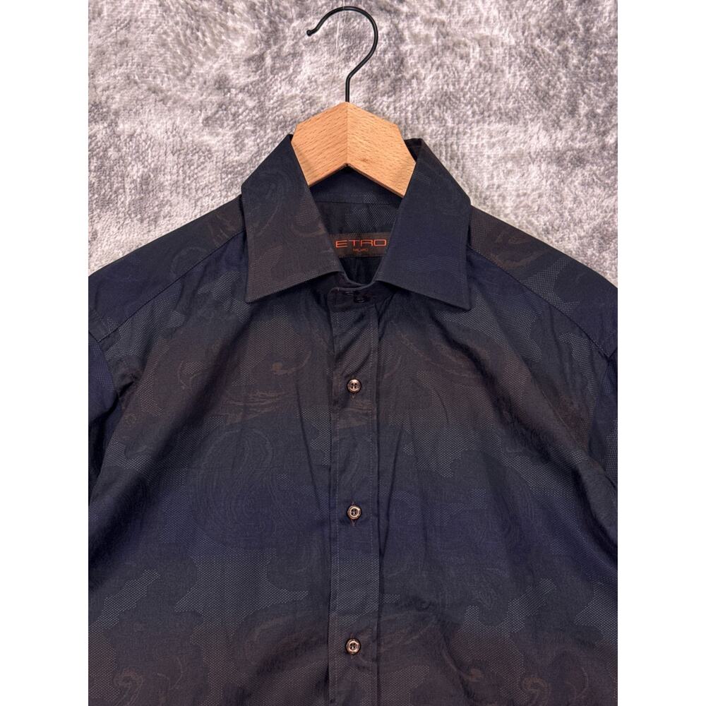 Etro Shirt 39 / Large Mens Gradient Color Shift Paisley Long Sleeve - Picture 2 of 8